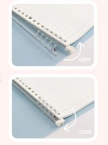 1 件裝霧面 Pp 封面軟殼活頁內襯筆記本適合學生和商務會議 - 白色 - 查看 4