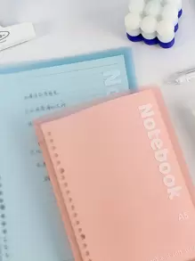 1 件裝霧面 Pp 封面軟殼活頁內襯筆記本適合學生和商務會議 - 白色 - 查看 5