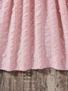 Chicas Vestido de hombros descubiertos ribete con fruncido de manga farol - Rosa vieja - Ver 7