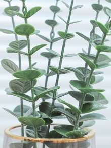 5入組/套塑料人造桉樹葉派對用假植物 - 綠色 - 查看 5