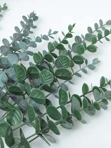5入組/套塑料人造桉樹葉派對用假植物 - 綠色 - 查看 4