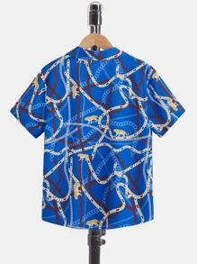 SHEIN Boys Chain Print Shirt - Multicolor - View 2