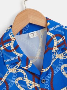 SHEIN Boys Chain Print Shirt - Multicolor - View 3