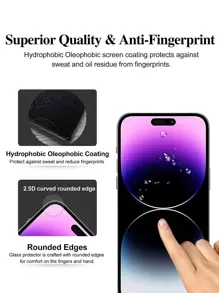 3 Miếng Dán Cường Lực & 3 Miếng Dán Ống Kính Tương Thích Với iPhone 15/15Pro/15Plus/15Promax - Trong sáng - Xem 4