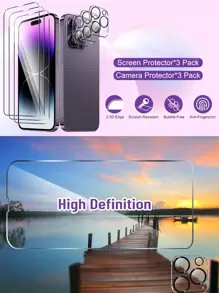 3 Miếng Dán Cường Lực & 3 Miếng Dán Ống Kính Tương Thích Với iPhone 15/15Pro/15Plus/15Promax - Trong sáng - Xem 5