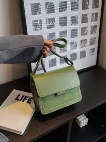 Mini Minimalist Flap Square Bag - Green - View 1
