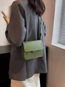 Mini Minimalist Flap Square Bag - Green - View 2