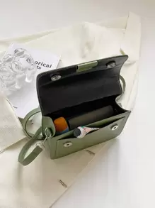 Mini Minimalist Flap Square Bag - Green - View 6