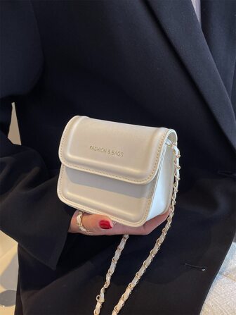 Mini Letter Graphic Flap Square Bag