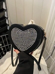 Bolsa creativa con diseño de diamante de imitación con diseño de corazón - Multicolor - Ver 3