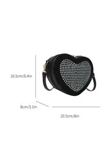 Bolsa creativa con diseño de diamante de imitación con diseño de corazón - Multicolor - Ver 6