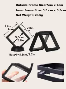 1set Multi-Color 3D Levitation Commemorative Coin Jewelry Display Stand, Collectible Figure Stand, Storage Box - Black - View 5