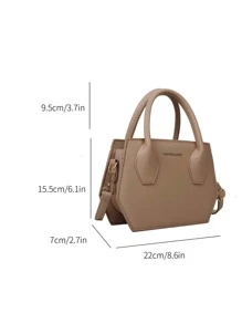 Túi đeo chéo Nữ màu trơn Có thể điều chỉnh được Đôi tay cầm Đúng mốt - Màu Khaki - Xem 5