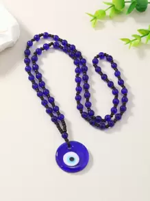 1 款玉锁吊坠项链，眼形设计吊坠项链，适合女士日常佩戴，邪眼