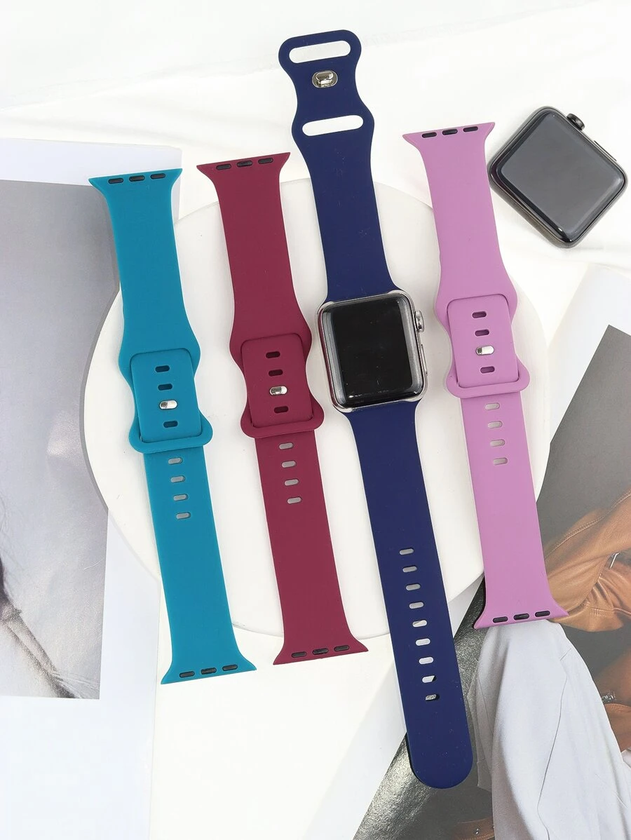 4-Pack Thời trang đa năng, thoáng khí, thoải mái, thể thao ngoài trời, Dây đeo Apple Watch thông minh bằng silicon tiện lợi, dành cho Apple Watch 38/40/41/42/44/45/49mm Apple Watch Ultra/SE/8/7/6/5/4/3/2/1 - Nhiều màu - Xem 1