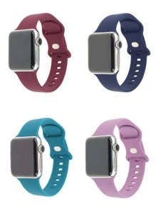 4-Pack Thời trang đa năng, thoáng khí, thoải mái, thể thao ngoài trời, Dây đeo Apple Watch thông minh bằng silicon tiện lợi, dành cho Apple Watch 38/40/41/42/44/45/49mm Apple Watch Ultra/SE/8/7/6/5/4/3/2/1 - Nhiều màu - Xem 4