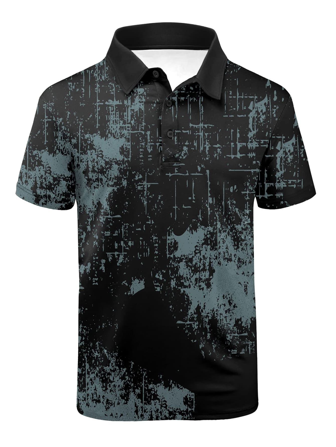 男士圖案印花POLO衫 - 彩色 - 查看 1