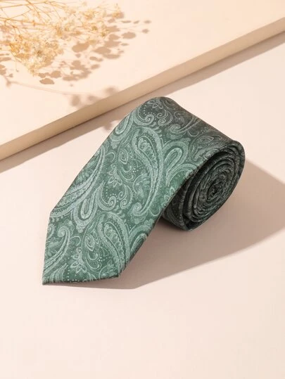 1 件男士佩斯利印花领带经典复古正式商务婚礼领带装饰工作男士领带