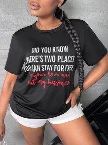 Slaydiva 大碼標語圖案T恤 - 黑色 - 查看 9