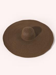 1個女性新款70cm特寬邊沿遮陽帽,可摺疊適用於海灘攝影及遮陽度假 - 咖啡棕 - 查看 3