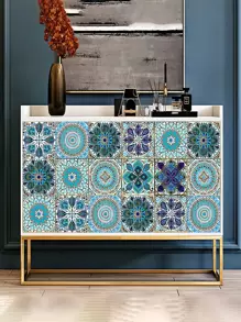 10pcs Mandala Pattern Wall Tile Paper, Peel And Stick Tile For Home Decor, Renovation Stickers Peel Wall Panels, Wall Paper, Wallpapers, Spring Decoration Items Refresh Your Home, Rama Decoration Stickers - Multicolor - View 1