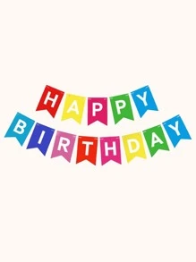 13入組/套紙拉旗生日派對用字母圖形掛旗