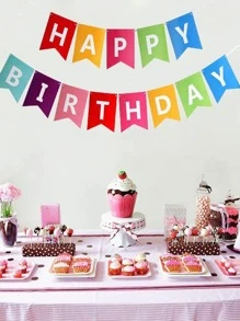 13入組/套紙拉旗生日派對用字母圖形掛旗