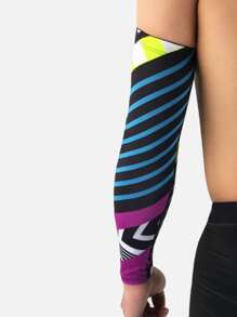 1入組字母圖形運動護腿套，防曬防UV