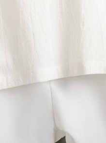 SHEIN Young Boy Linen Shirt And Weaving Shorts Two Piece Set - White - View 3