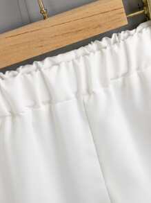 SHEIN Young Boy Linen Shirt And Weaving Shorts Two Piece Set - White - View 5