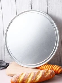 1pc Stainless Steel Pizza Pan, Classic Pizza Tray For Kitchen - Silver - View 2