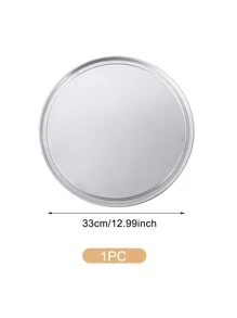 1pc Stainless Steel Pizza Pan, Classic Pizza Tray For Kitchen - Silver - View 4