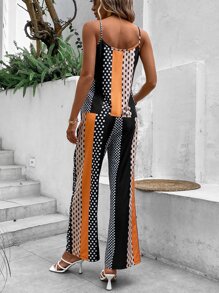 SHEIN LUNE 波點圖案吊帶上衣和闊腿褲 - 彩色 - 查看 2