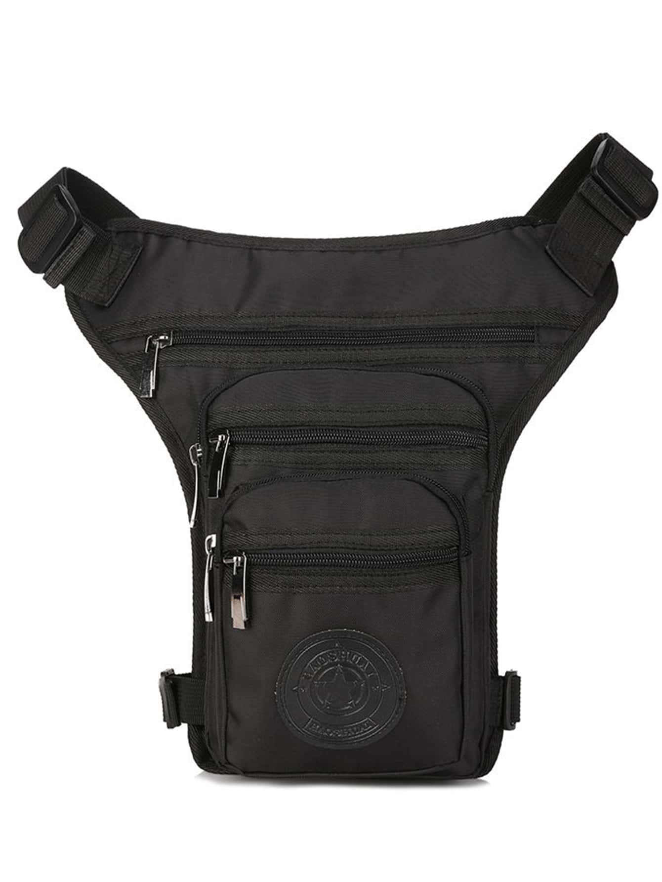 HAOSHUAI Nam Chân Thả Túi Eo Hông Nữ Đi Xe Máy Thể Thao Ngoài Trời Leo Đeo Chéo Bum Túi Đeo Hông Túi Ngực Túi - màu đen - Xem 1