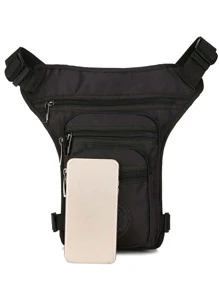 HAOSHUAI Nam Chân Thả Túi Eo Hông Nữ Đi Xe Máy Thể Thao Ngoài Trời Leo Đeo Chéo Bum Túi Đeo Hông Túi Ngực Túi - màu đen - Xem 8