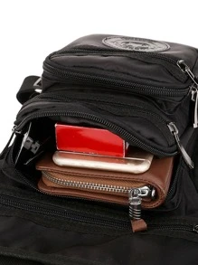 HAOSHUAI Nam Chân Thả Túi Eo Hông Nữ Đi Xe Máy Thể Thao Ngoài Trời Leo Đeo Chéo Bum Túi Đeo Hông Túi Ngực Túi - màu đen - Xem 10