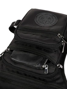 HAOSHUAI Nam Chân Thả Túi Eo Hông Nữ Đi Xe Máy Thể Thao Ngoài Trời Leo Đeo Chéo Bum Túi Đeo Hông Túi Ngực Túi - màu đen - Xem 4