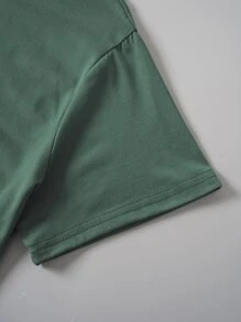 INAWLY Plus Heart Print Tee For Summer - Dark Green - View 3