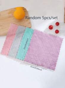 5入組25*25cm/9.8*9.8英寸隨機色清潔巾洗碗巾洗碗布 - 彩色 - 查看 8