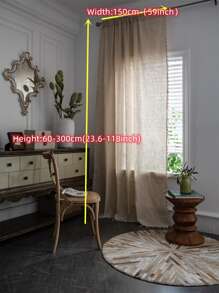 Bubaba 1 件亚麻遮光窗帘，波西米亚风农舍风格，带流苏饰边，适用于家庭、派对、客厅、餐厅、卧室、健身房、咖啡厅、露台，四季皆宜 - 米色 - 查看 9