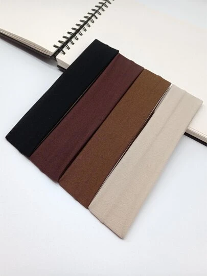 4 piezas Diadema deportiva de moda para mujer, adecuada para uso al aire libre, diadema casual, turbante, diadema para sudar, accesorios para el cabello de otoño e invierno para mujer, para vacaciones, bufanda elegante, pañuelo para mujer, cobertura para la cabeza suave