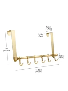 1 Hợp Kim Nhôm Trên Móc Treo Cửa Cổ Điển Đục Lỗ Không Trên Cửa Móc Cho Gia Đình - Vàng - Xem 3