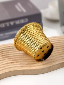 1pc Plastic Flower Vase, Creative Golden Vase For Artificial Flower And Home Decor - Gold - View 2