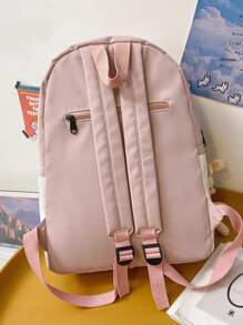 Chicas Mochila funcional de dos tonos con accesorio de bolso - Rosa - Ver 2