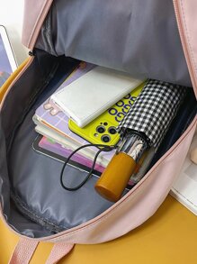 Chicas Mochila funcional de dos tonos con accesorio de bolso - Rosa - Ver 7