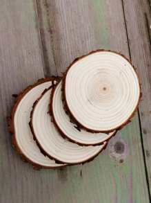 5 cái/bộ Thủ công trang trí bằng gỗ, Đối tượng trang trí thiết kế gốc cây sáng tạo cho gia đình - Màu be - Xem 4