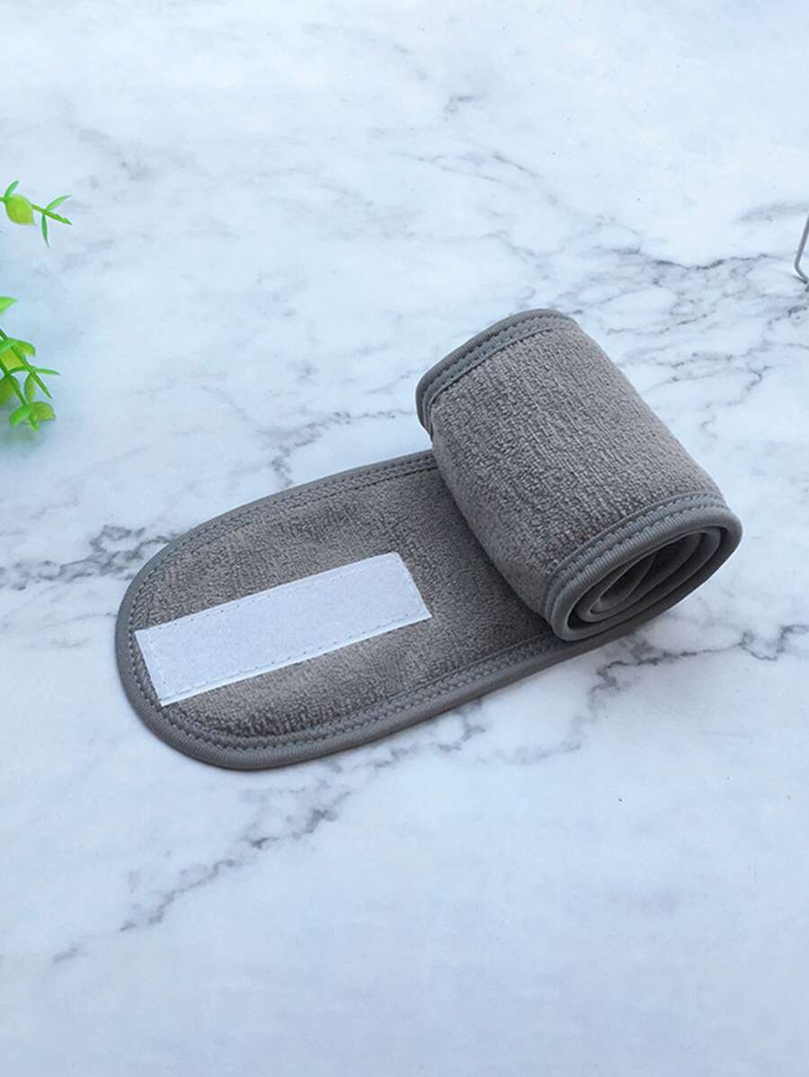 1入組灰色沐浴頭帶浴室滌綸面部化妝頭帶