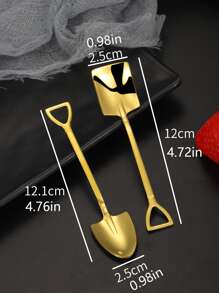 4件套不锈钢甜点铲套装，适用于家庭厨房、甜品店、水果蛋糕铲、露营野餐、派对活动、礼物