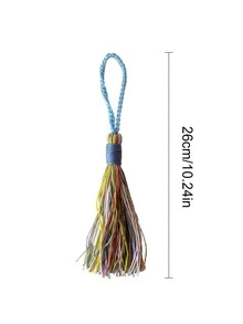 1pc Color Block Wall Hanging, Polyester Tassel Design Hanging Decoration For Home - Multicolor - View 3
