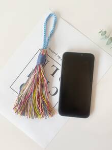 1pc Color Block Wall Hanging, Polyester Tassel Design Hanging Decoration For Home - Multicolor - View 4